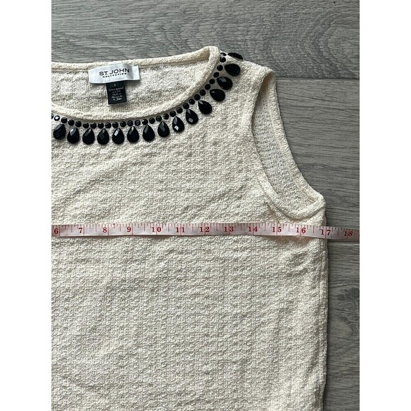 St John Collection Shell Black‎ Stones Wool Blend Size 6 - Picture 2 of 6